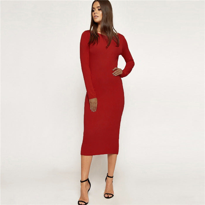 Fall new straight slim women's dress