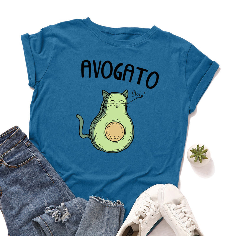 Loose Round Neck Short Sleeved T Shirt, Pure Cotton