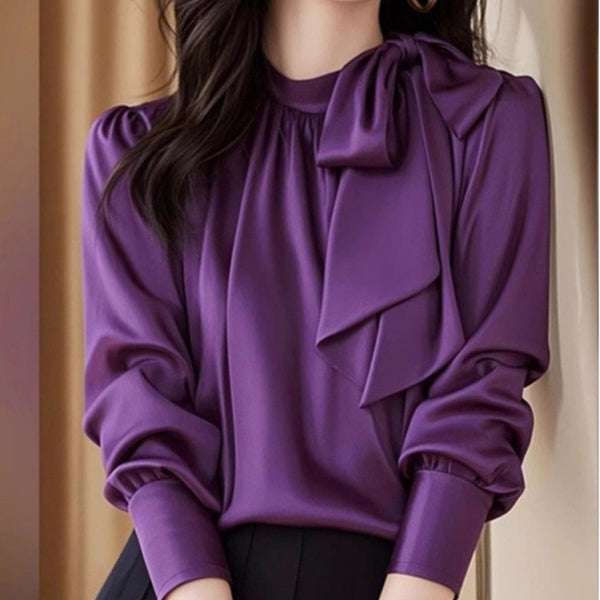 Purple Acetate Satin Top For Women