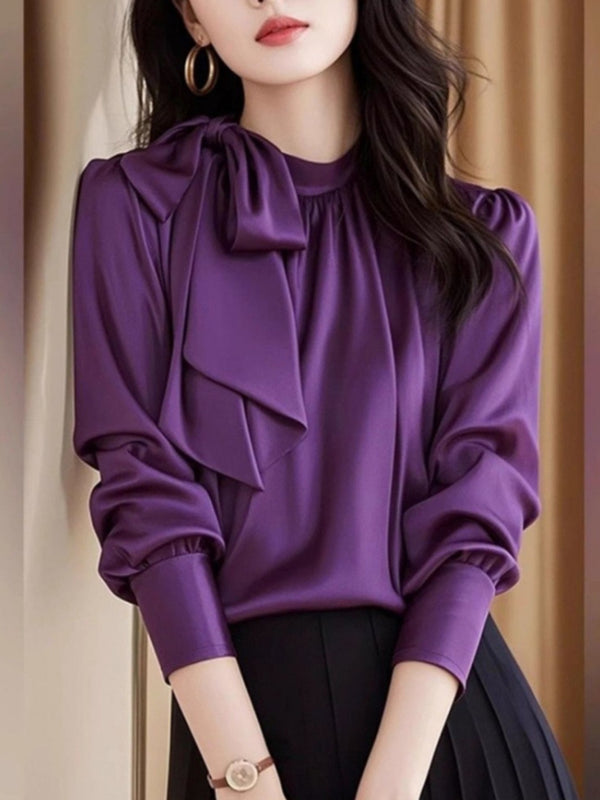 Purple Acetate Satin Top For Women